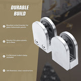 Brushed Nickel Bracket for Glass Balustrade Panels - Set of 2 - Extra Image