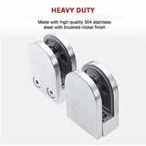 Brushed Nickel Bracket for Glass Balustrade Panels - Set of 2 - Extra Image