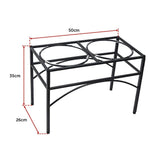 Dual Elevated Raised Pet Dog Puppy Feeder Bowl Stainless Steel Food Water Stand - Low Angle