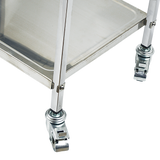 3 Tiers Food Trolley Cart Stainless Steel Utility Kitchen Dining Service - Top-Down View