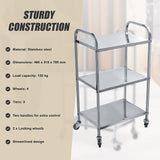 3 Tiers Food Trolley Cart Stainless Steel Utility Kitchen Dining Service - Extra Image