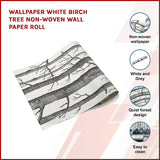 Wallpaper White Birch Tree Non-woven Wall Paper Roll - Side View