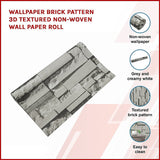 Wallpaper Brick Pattern 3D Textured Non-woven Wall Paper Roll - Side View