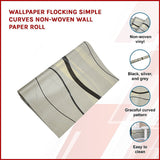 Wallpaper Flocking Simple Curves Non-woven Wall Paper Roll - Side View