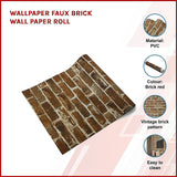 Wallpaper Faux Brick Wall Paper Roll - Side View