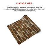 Wallpaper Faux Brick Wall Paper Roll - Close-Up Angle