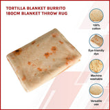 Tortilla Blanket Burrito 180cm Blanket Throw Rug - Side View