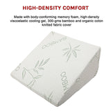 Cool Gel Memory Foam Bed Wedge Pillow Cushion Neck Back Support Sleep with Cover - Close-Up Angle