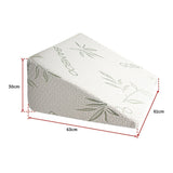 Cool Gel Memory Foam Bed Wedge Pillow Cushion Neck Back Support Sleep with Cover - Low Angle