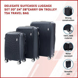 Delegate Suitcases Luggage Set 20 24 28Carry On Trolley TSA Travel Bag - Side View