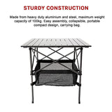 Folding Collapsible Camping Table Caravan RV Heavy Duty Steel & Aluminium - Extra Image