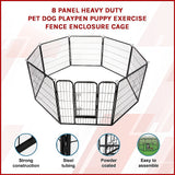8 Panel Heavy Duty Pet Dog Playpen Puppy Exercise Fence Enclosure Cage - Side View