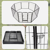8 Panel Heavy Duty Pet Dog Playpen Puppy Exercise Fence Enclosure Cage - Rear View