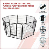 8 Panel Heavy Duty Pet Dog Playpen Puppy Exercise Fence Enclosure Cage - Side View