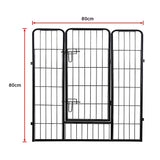 8 Panel Heavy Duty Pet Dog Playpen Puppy Exercise Fence Enclosure Cage - Low Angle
