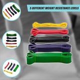 Resistance Band Loop Set of 5 Heavy Duty Gym Yoga Workout - Low Angle