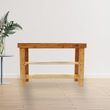 3 Tier Shoe Rack Bamboo Wooden Storage Shelf Stand Bench Cabinet Organiser - Front View