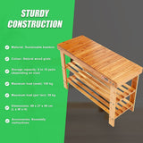 3 Tier Shoe Rack Bamboo Wooden Storage Shelf Stand Bench Cabinet Organiser
