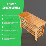 3 Tier Shoe Rack Bamboo Wooden Storage Shelf Stand Bench Cabinet Organiser - Extra Image