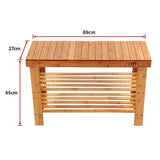 3 Tier Shoe Rack Bamboo Wooden Storage Shelf Stand Bench Cabinet Organiser - Extra Image