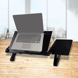 Aluminium Alloy Folding Laptop Computer Stand Desk Table Tray On Bed Mouse - Front View