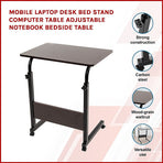 Mobile Laptop Desk Bed Stand Computer Table Adjustable Notebook Bedside Table, image 3