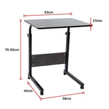 Mobile Laptop Desk Bed Stand Computer Table Adjustable Notebook Bedside Table - Low Angle
