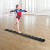 2.4m (8FT) Gymnastics Folding Balance Beam Black Synthetic Suede - Front View