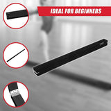 2.4m (8FT) Gymnastics Folding Balance Beam Black Synthetic Suede - Low Angle