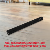2.4m (8FT) Gymnastics Folding Balance Beam Black Synthetic Suede
