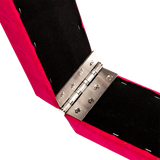 2.4m (8FT) Gymnastics Folding Balance Beam Pink Synthetic Suede - Top-Down View