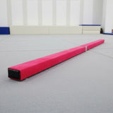 2.4m (8FT) Gymnastics Folding Balance Beam Pink Synthetic Suede - Close-Up Angle