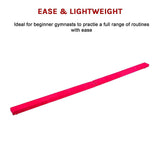 2.4m (8FT) Gymnastics Folding Balance Beam Pink Synthetic Suede - Low Angle
