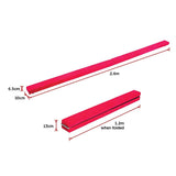 2.4m (8FT) Gymnastics Folding Balance Beam Pink Synthetic Suede - Extra Image