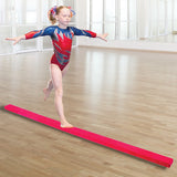 2.4m (8FT) Gymnastics Folding Balance Beam Pink Synthetic Suede - Front View