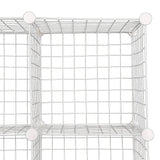 12 Cube Wire Grid Organiser Bookcase Storage Cabinet Wardrobe Closet White