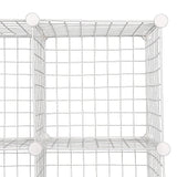 12 Cube Wire Grid Organiser Bookcase Storage Cabinet Wardrobe Closet White - Rear View