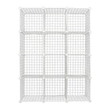 12 Cube Wire Grid Organiser Bookcase Storage Cabinet Wardrobe Closet White