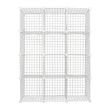 12 Cube Wire Grid Organiser Bookcase Storage Cabinet Wardrobe Closet White - Close-Up Angle