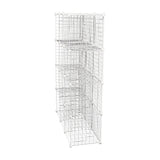 12 Cube Wire Grid Organiser Bookcase Storage Cabinet Wardrobe Closet White - Low Angle