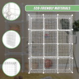 12 Cube Wire Grid Organiser Bookcase Storage Cabinet Wardrobe Closet White - Extra Image