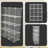 12 Cube Wire Grid Organiser Bookcase Storage Cabinet Wardrobe Closet White