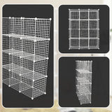 12 Cube Wire Grid Organiser Bookcase Storage Cabinet Wardrobe Closet White - Extra Image
