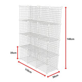 12 Cube Wire Grid Organiser Bookcase Storage Cabinet Wardrobe Closet White - Extra Image