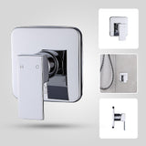 Shower Bath Mixer Tap Bathroom WATERMARK Approved - Chrome - Low Angle