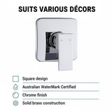 Shower Bath Mixer Tap Bathroom WATERMARK Approved - Chrome