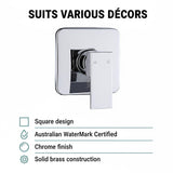 Shower Bath Mixer Tap Bathroom WATERMARK Approved - Chrome - Extra Image