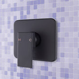 Shower Bath Mixer Tap Bathroom WATERMARK Approved - Electroplated Matte Black - Rear View