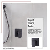 Shower Bath Mixer Tap Bathroom WATERMARK Approved - Electroplated Matte Black - Extra Image