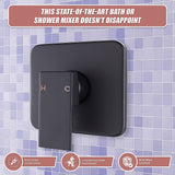 Shower Bath Mixer Tap Bathroom WATERMARK Approved - Electroplated Matte Black - Extra Image